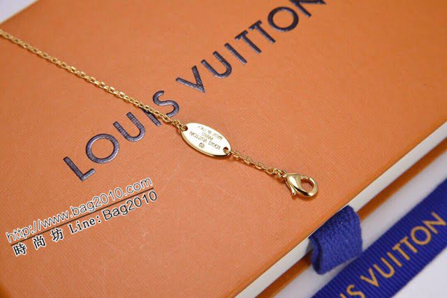 Louis Vuitton新款飾品 路易威登字母鎖骨鏈項鏈 LV簡約字母金色可調節鎖骨鏈  zglv2246